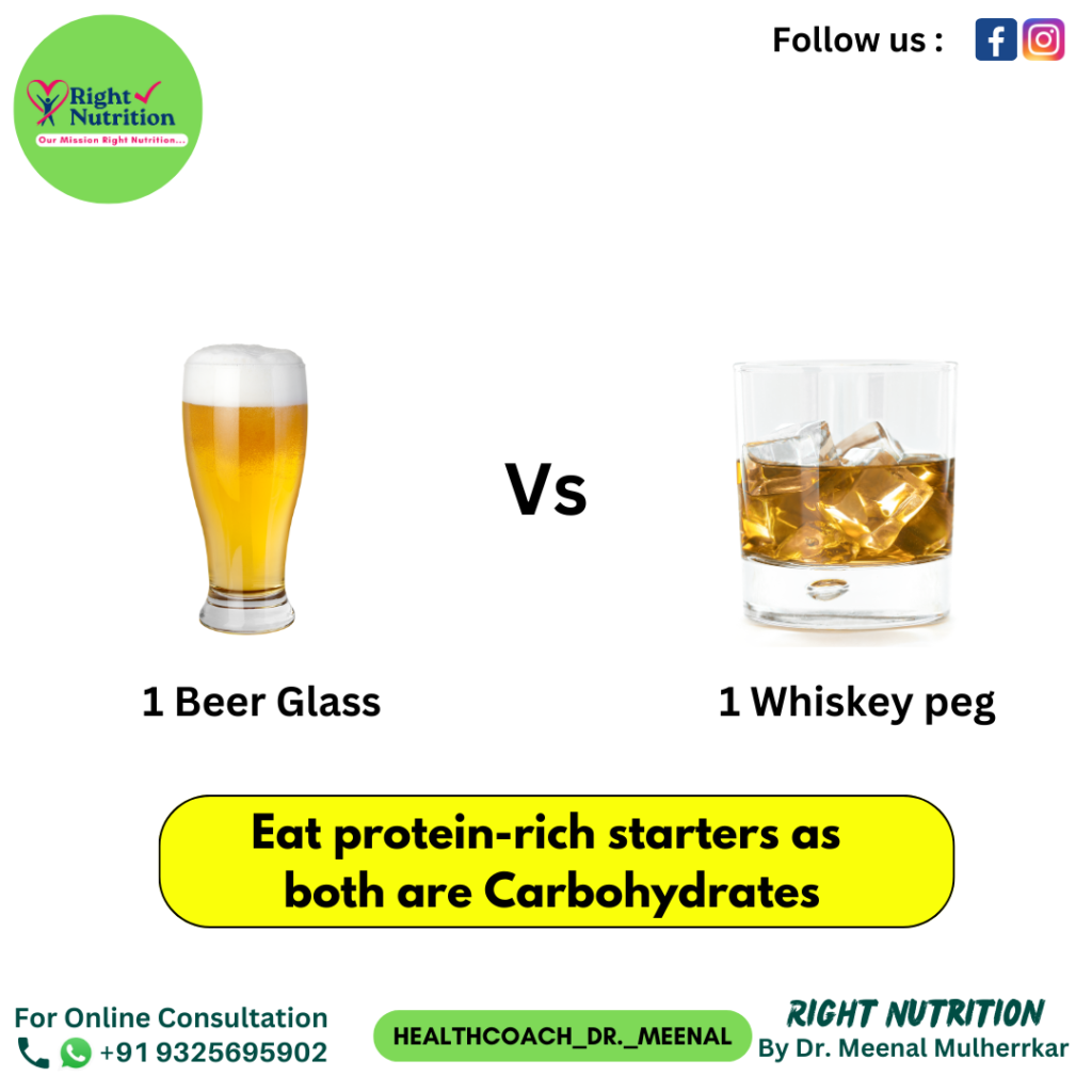 Beer Vs Whiskey Nutrition comparison